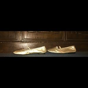 Sam and Libby Gold Ballet Flats with strap size 7